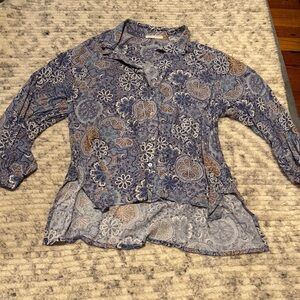 Stitch and Feather Small Blue Floral Shirt